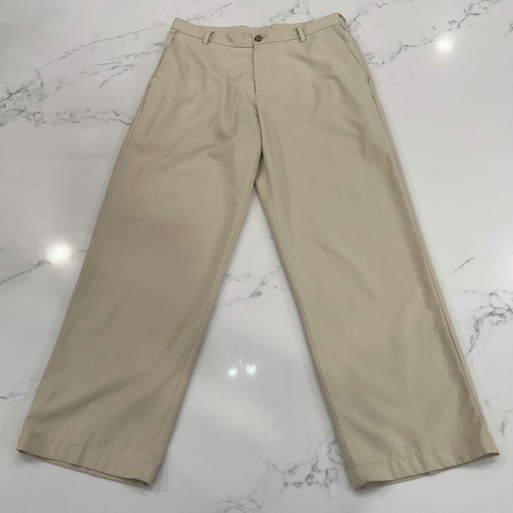 IZOD Golf Pants Mens 32x29 Beige Flat Front‎ Xtreme Function Stretch Classic Fit - Picture 2 of 6